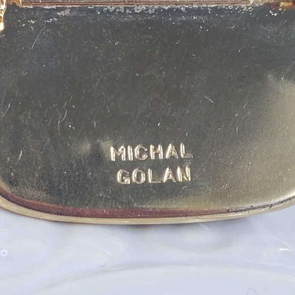 Michal Golan Blue Sodalite & Gold Filigree Pendant / Brooch w/Hearts 1.50x1.25